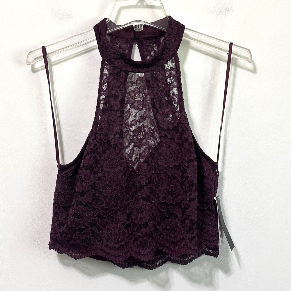 City‎ Studio Juniors Lace Crop Halter Top 13 Party Summer Festival Womens XS NEW